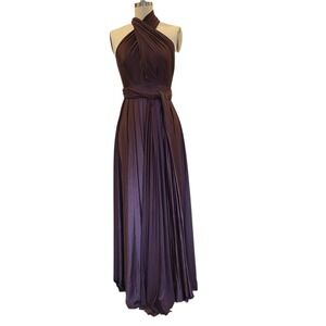 NWT Butter by Nadia Signature Wrap Convertible Dress Chocolate‎ Brown Jersey